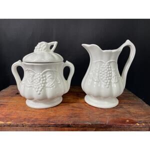 Vintage Red-Cliff Ironstone, Grape, Cream and Sugar Set
